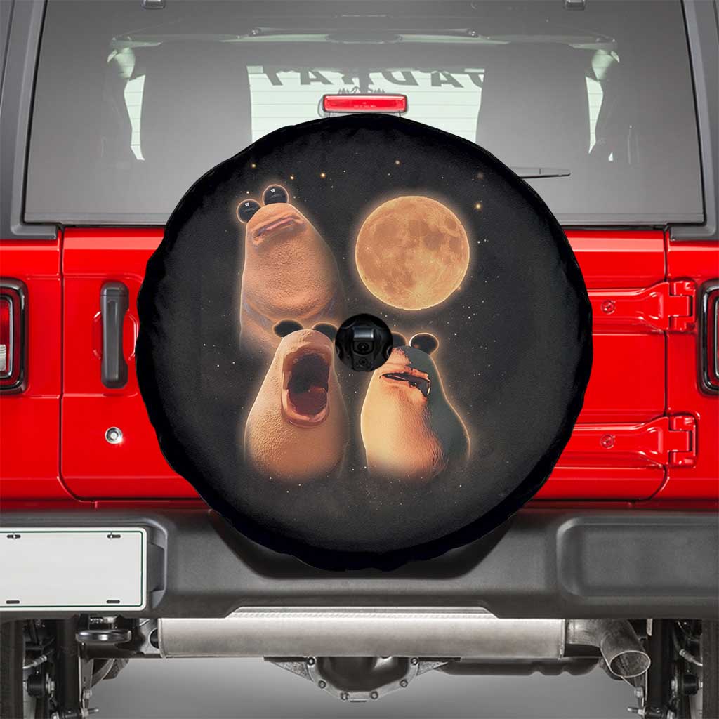 Marcus The Worm Meme Spare Tire Cover Funny Howling At Moon TS14 Black Print Your Wear