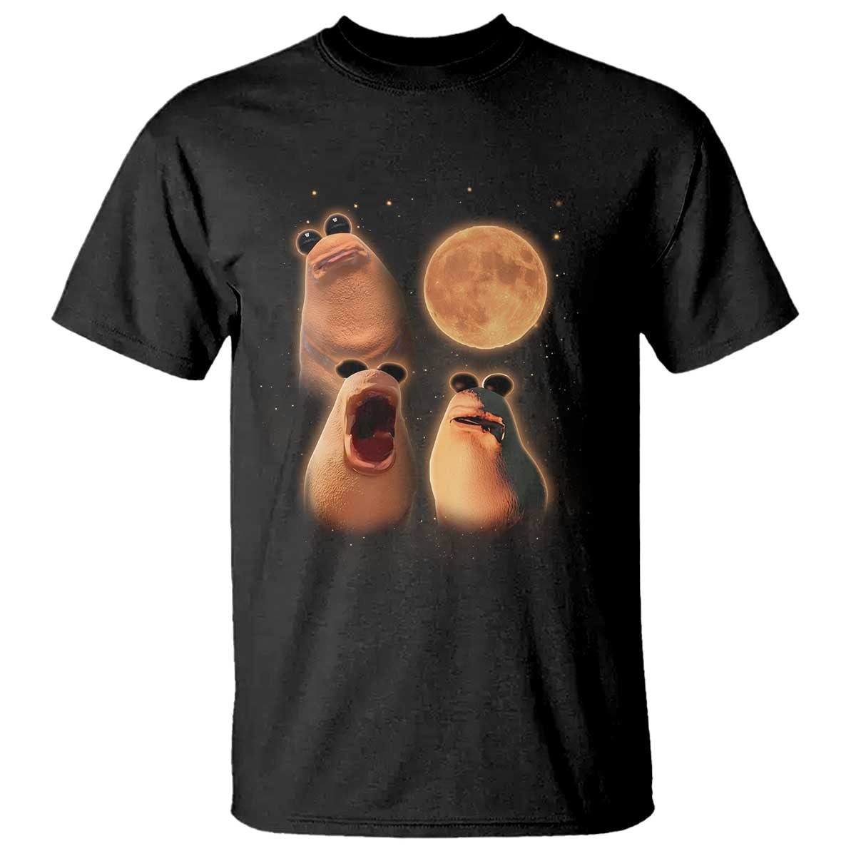 Marcus The Worm Meme T Shirt Funny Howling At Moon TS14 Black Print Your Wear