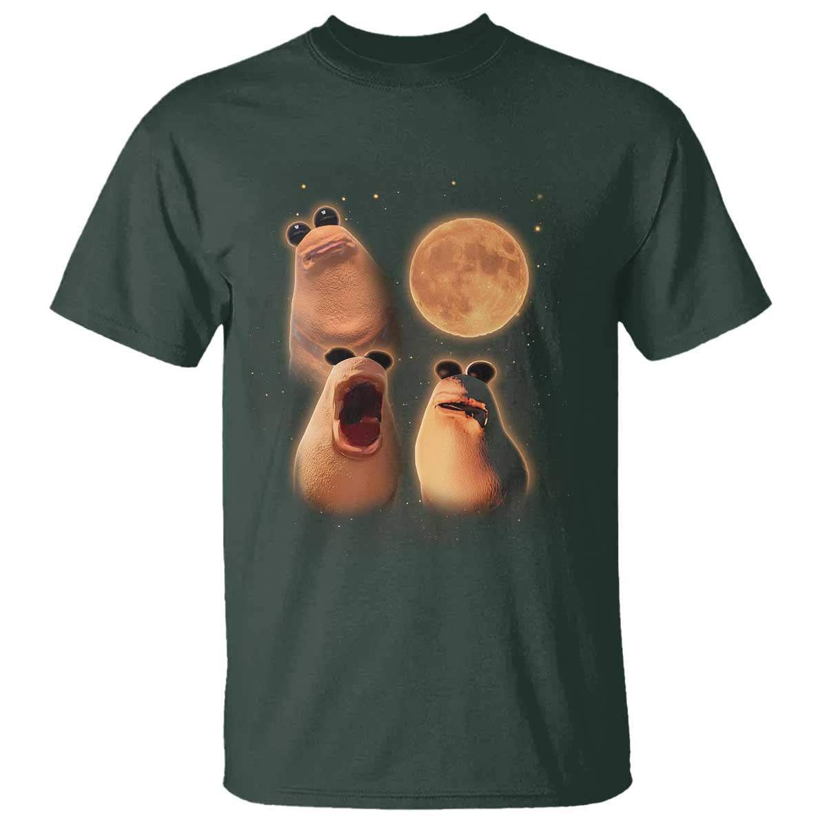 Marcus The Worm Meme T Shirt Funny Howling At Moon TS14 Dark Forest Green Print Your Wear