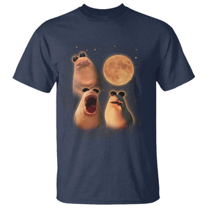 Marcus The Worm Meme T Shirt Funny Howling At Moon TS14 Navy Print Your Wear