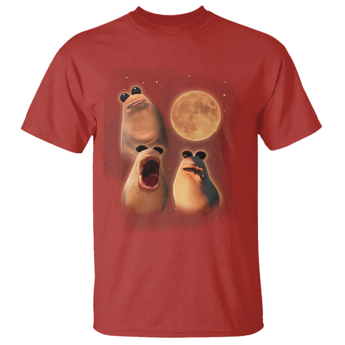 Marcus The Worm Meme T Shirt Funny Howling At Moon TS14 Red Print Your Wear