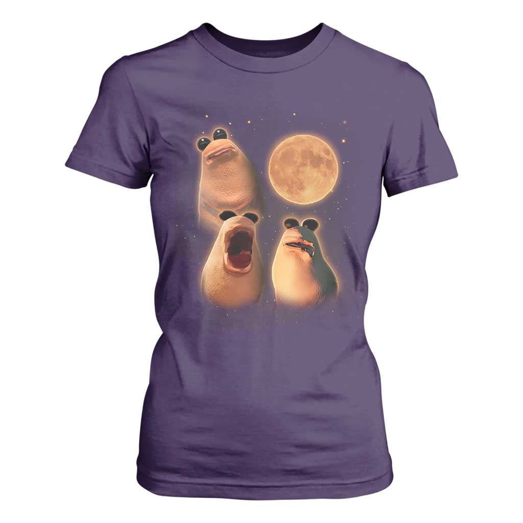 Marcus The Worm Meme T Shirt For Women Funny Howling At Moon TS14 Purple Print Your Wear