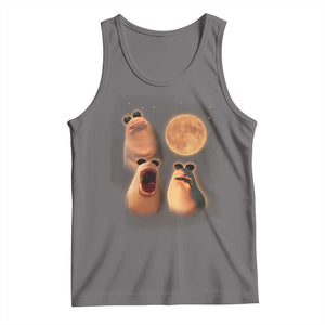 Marcus The Worm Meme Tank Top Funny Howling At Moon TS14 Deep Heather Print Your Wear