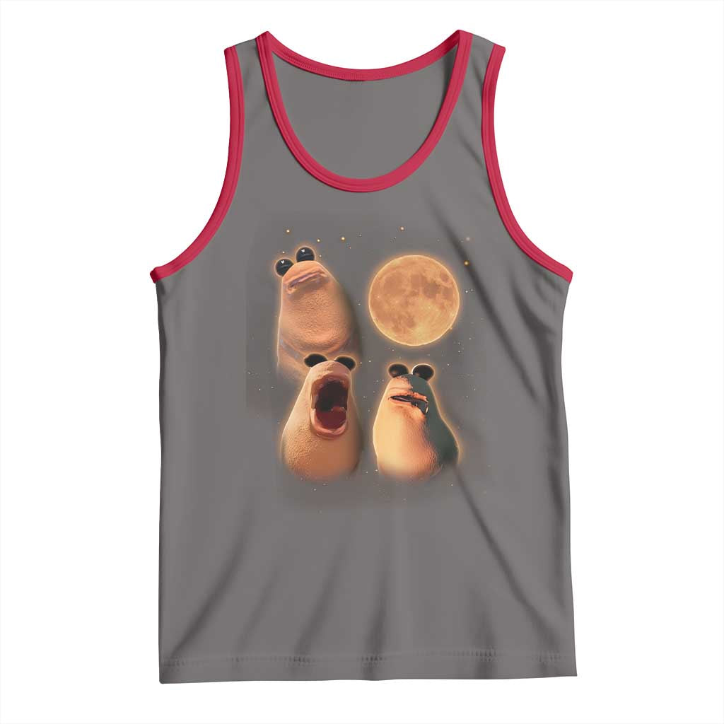 Marcus The Worm Meme Tank Top Funny Howling At Moon TS14 Deep Heather Red Print Your Wear