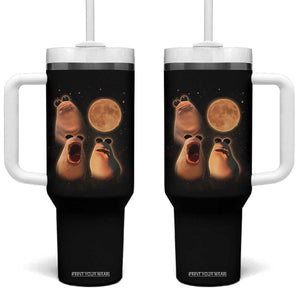 Marcus The Worm Meme Tumbler With Handle Funny Howling At Moon TS14 One Size: 40 oz Black Print Your Wear