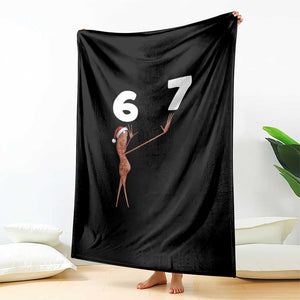 67 Six Seven Christmas Throw Blanket Marcus The Worm Meme - Print Your Wear