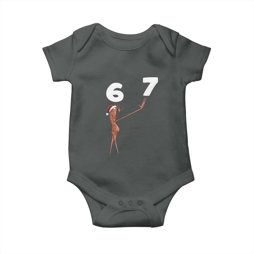 67 Six Seven Christmas Baby Onesie Marcus The Worm Meme TS14 Dark Heather Print Your Wear