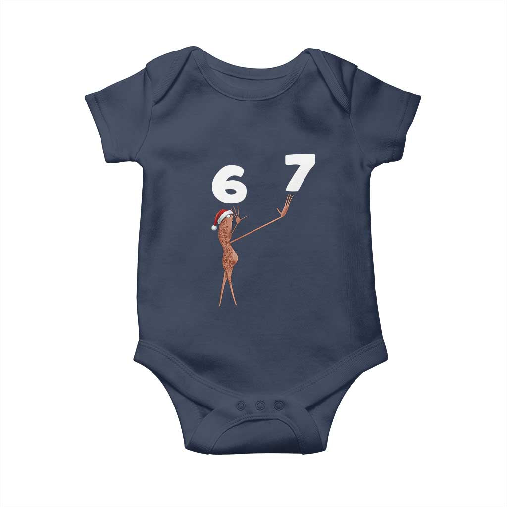 67 Six Seven Christmas Baby Onesie Marcus The Worm Meme TS14 Navy Print Your Wear