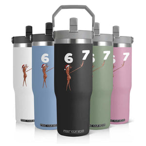 67 Six Seven Christmas Flip Straw Tumbler Marcus The Worm Meme TS14 Print Your Wear