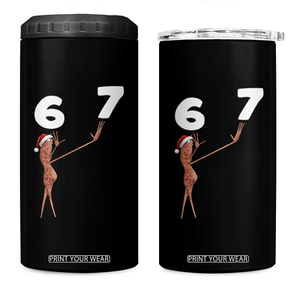 67 Six Seven Christmas 4 in 1 Can Cooler Tumbler Marcus The Worm Meme TS14 One Size: 16 oz Black Print Your Wear