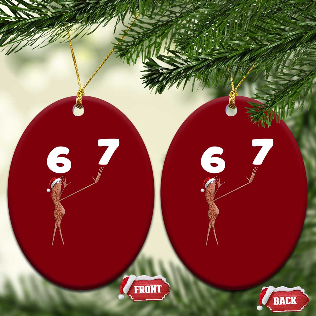 67 Six Seven Xmas Ceramic Ornament Marcus The Worm Meme TS14 Print Your Wear