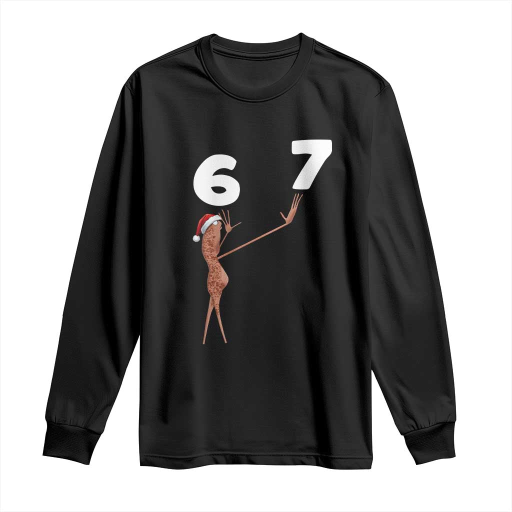 67 Six Seven Christmas Long Sleeve Shirt Marcus The Worm Meme - Print Your Wear