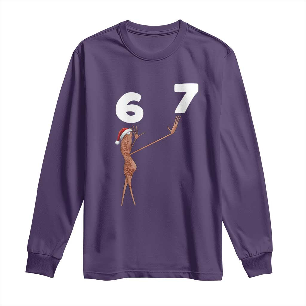 67 Six Seven Christmas Long Sleeve Shirt Marcus The Worm Meme TS14 Purple Print Your Wear