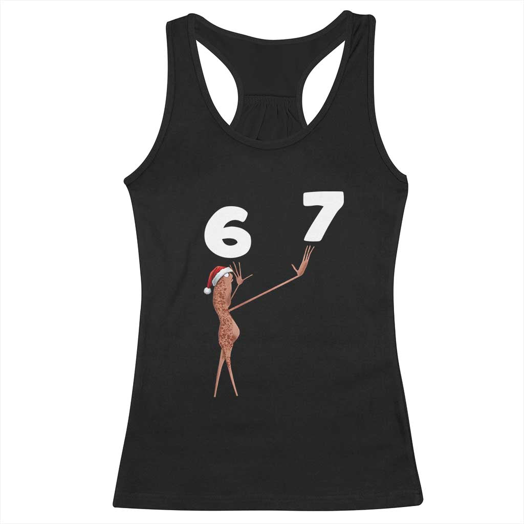 67 Six Seven Christmas Racerback Tank Top Marcus The Worm Meme TS14 Black Print Your Wear