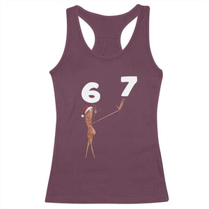 67 Six Seven Christmas Racerback Tank Top Marcus The Worm Meme TS14 Maroon Print Your Wear