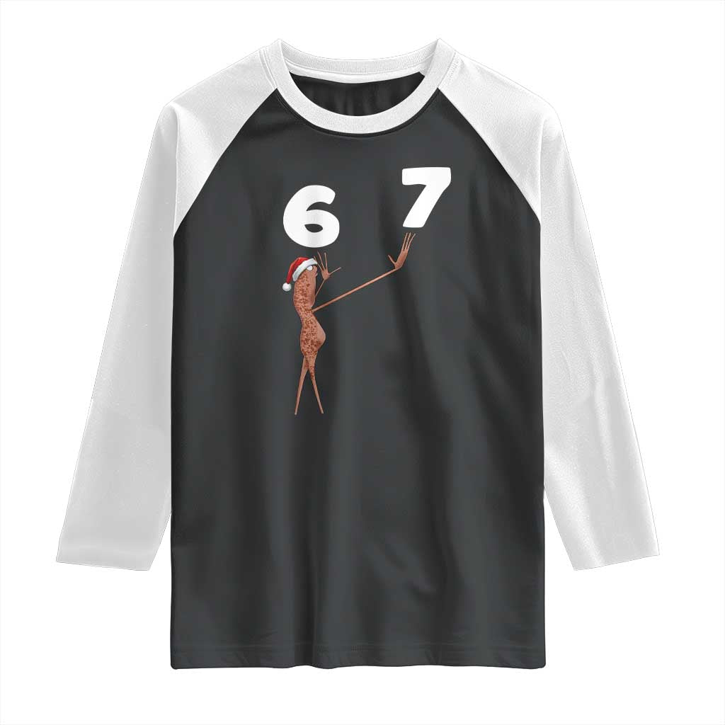 67 Six Seven Christmas Raglan Shirt Marcus The Worm Meme TS14 Black White Print Your Wear