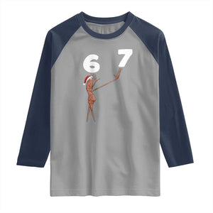 67 Six Seven Christmas Raglan Shirt Marcus The Worm Meme TS14 Sport Gray Navy Print Your Wear