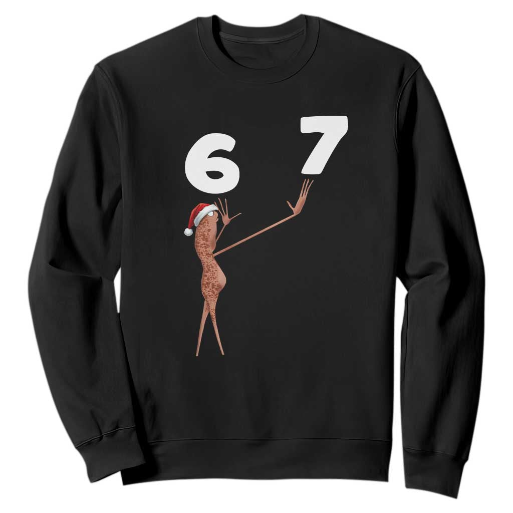 67 Six Seven Christmas Sweatshirt Marcus The Worm Meme - Print Your Wear