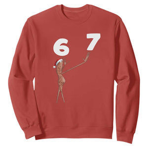 67 Six Seven Christmas Sweatshirt Marcus The Worm Meme TS14 Red Print Your Wear