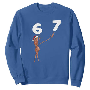 67 Six Seven Christmas Sweatshirt Marcus The Worm Meme TS14 Royal Blue Print Your Wear
