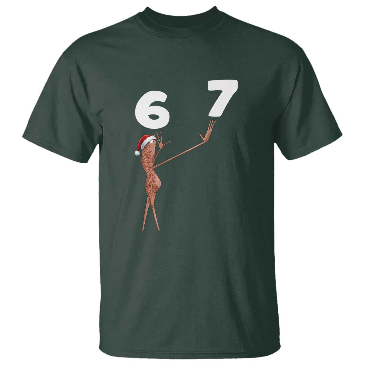 67 Six Seven Christmas T Shirt Marcus The Worm Meme TS14 Dark Forest Green Print Your Wear