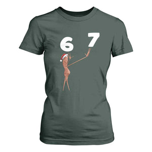 67 Six Seven Christmas T Shirt For Women Marcus The Worm Meme TS14 Dark Forest Green Print Your Wear