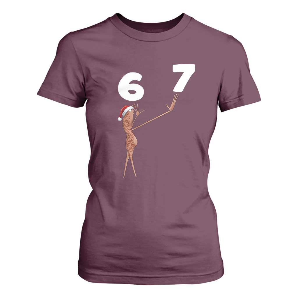 67 Six Seven Christmas T Shirt For Women Marcus The Worm Meme TS14 Maroon Print Your Wear