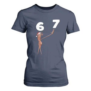 67 Six Seven Christmas T Shirt For Women Marcus The Worm Meme TS14 Navy Print Your Wear