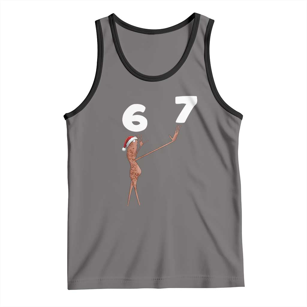 67 Six Seven Christmas Tank Top Marcus The Worm Meme TS14 Deep Heather Black Print Your Wear