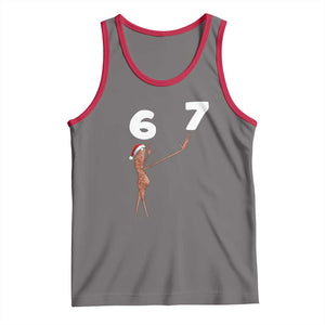 67 Six Seven Christmas Tank Top Marcus The Worm Meme TS14 Deep Heather Red Print Your Wear