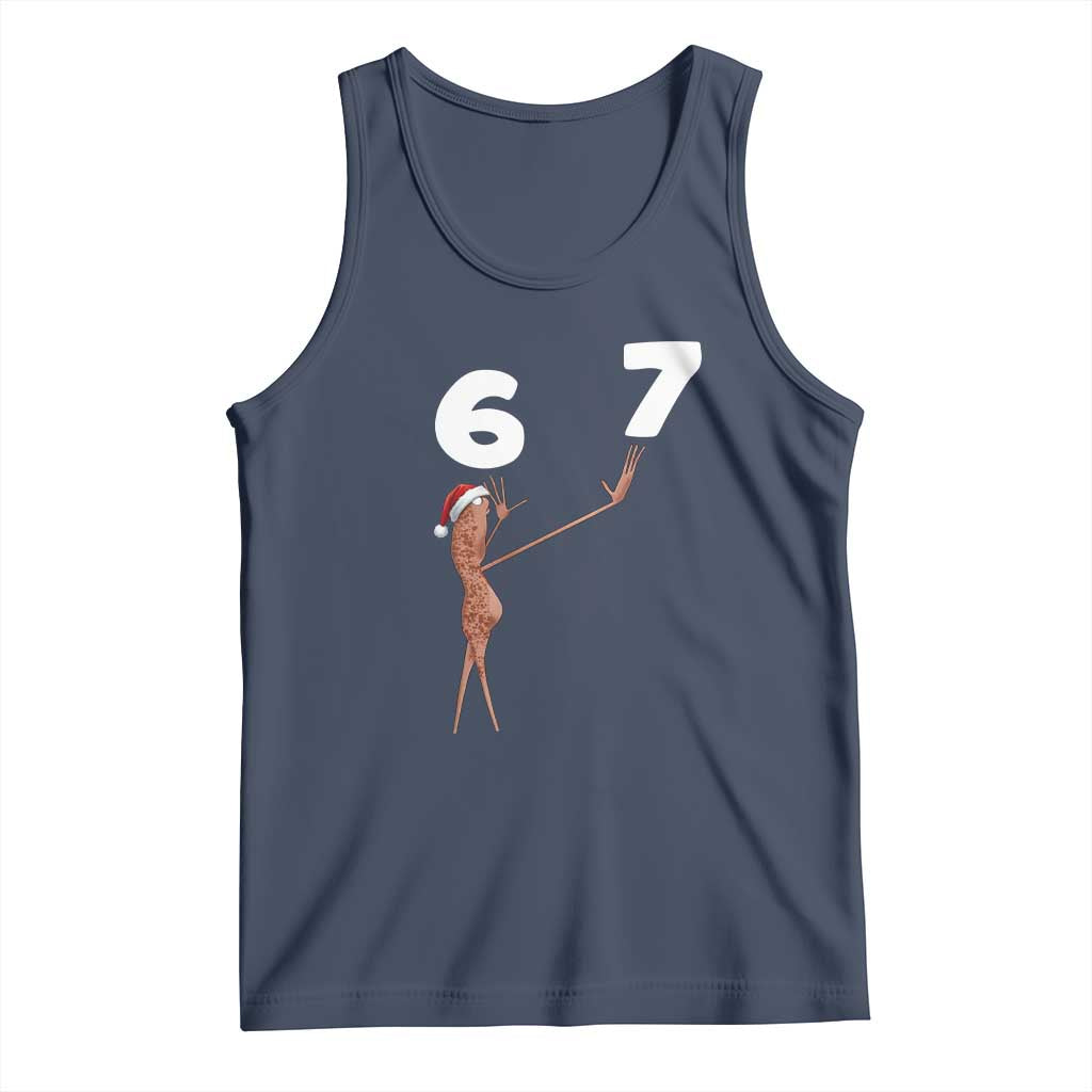 67 Six Seven Christmas Tank Top Marcus The Worm Meme TS14 Navy Print Your Wear