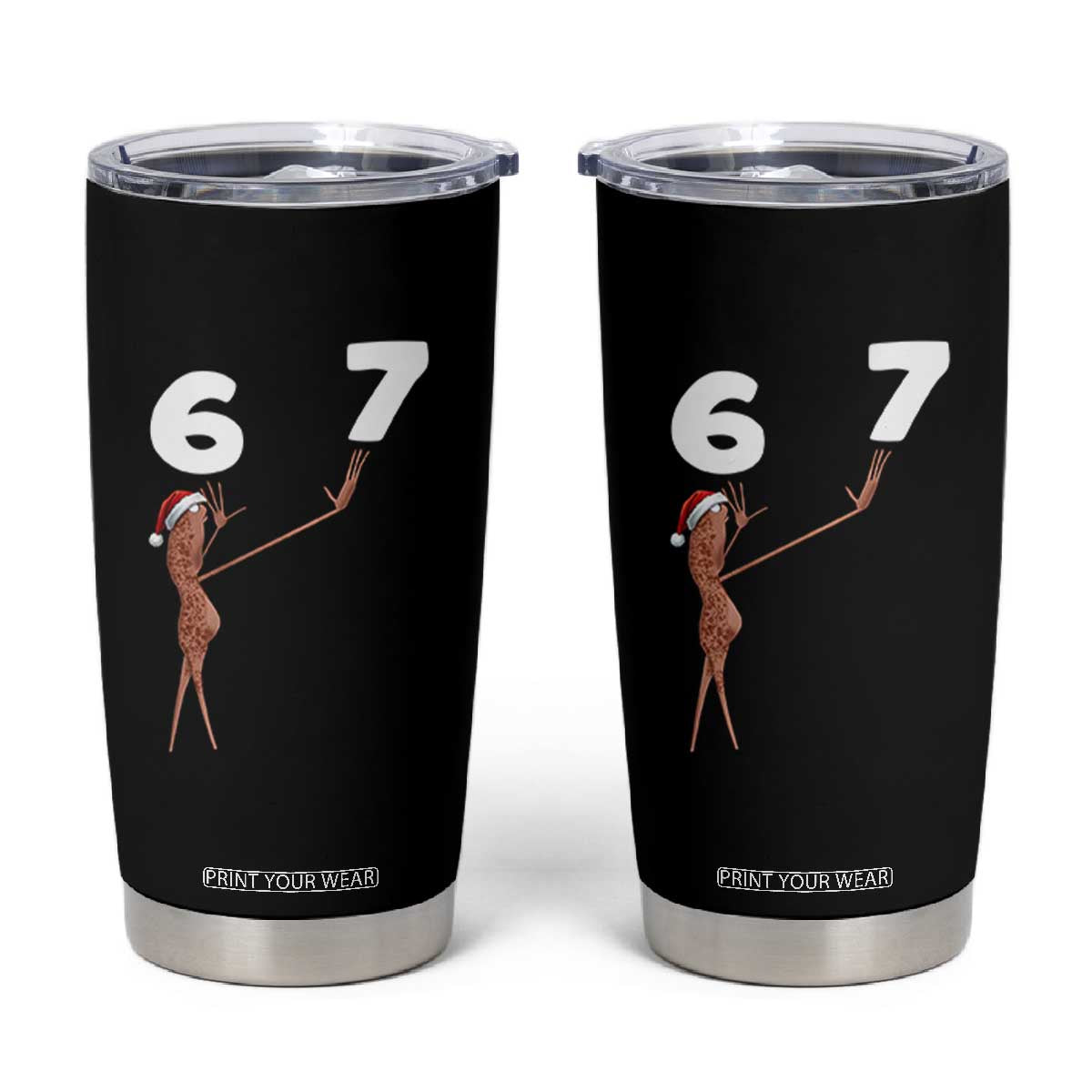 67 Six Seven Christmas Tumbler Cup Marcus The Worm Meme TS14 Black Print Your Wear