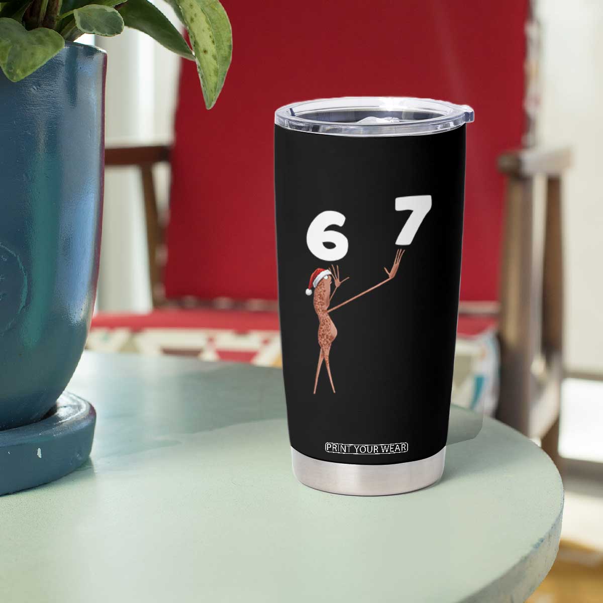 67 Six Seven Christmas Tumbler Cup Marcus The Worm Meme TS14 Print Your Wear