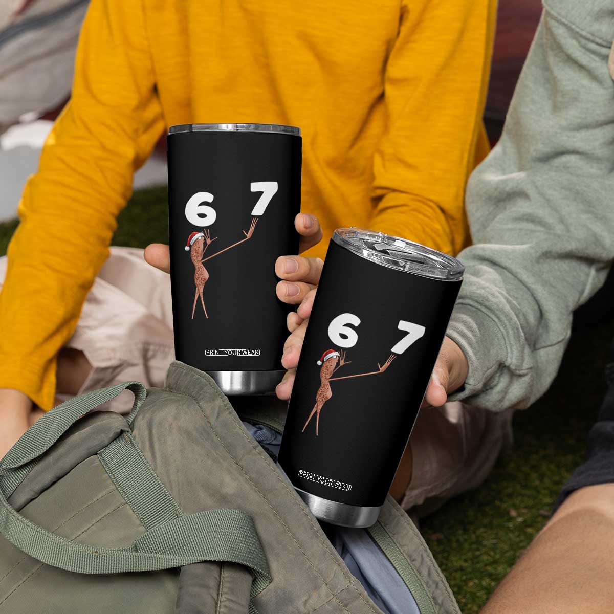 67 Six Seven Christmas Tumbler Cup Marcus The Worm Meme - Print Your Wear