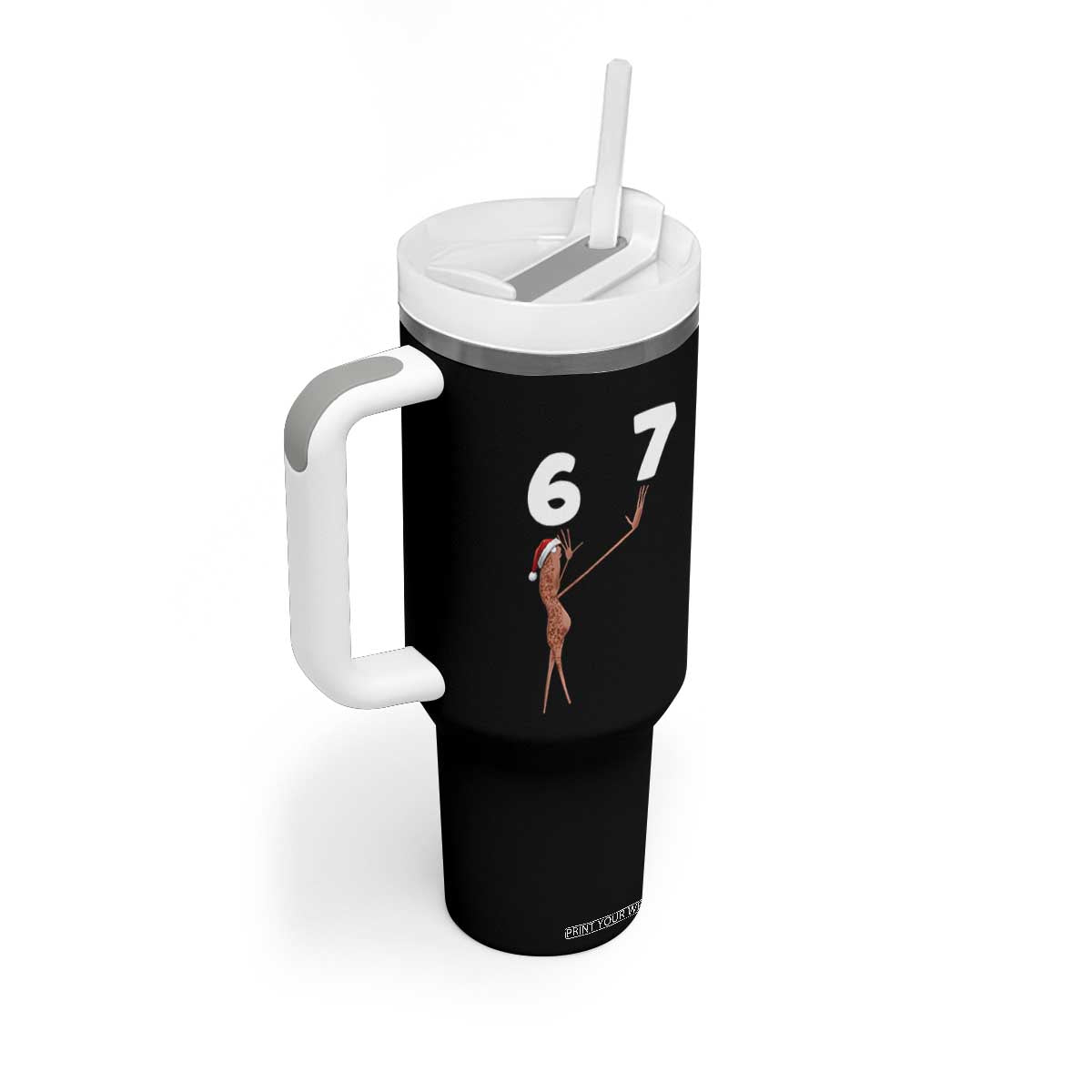 67 Six Seven Christmas Tumbler With Handle Marcus The Worm Meme TS14 Print Your Wear