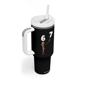 67 Six Seven Christmas Tumbler With Handle Marcus The Worm Meme TS14 Print Your Wear