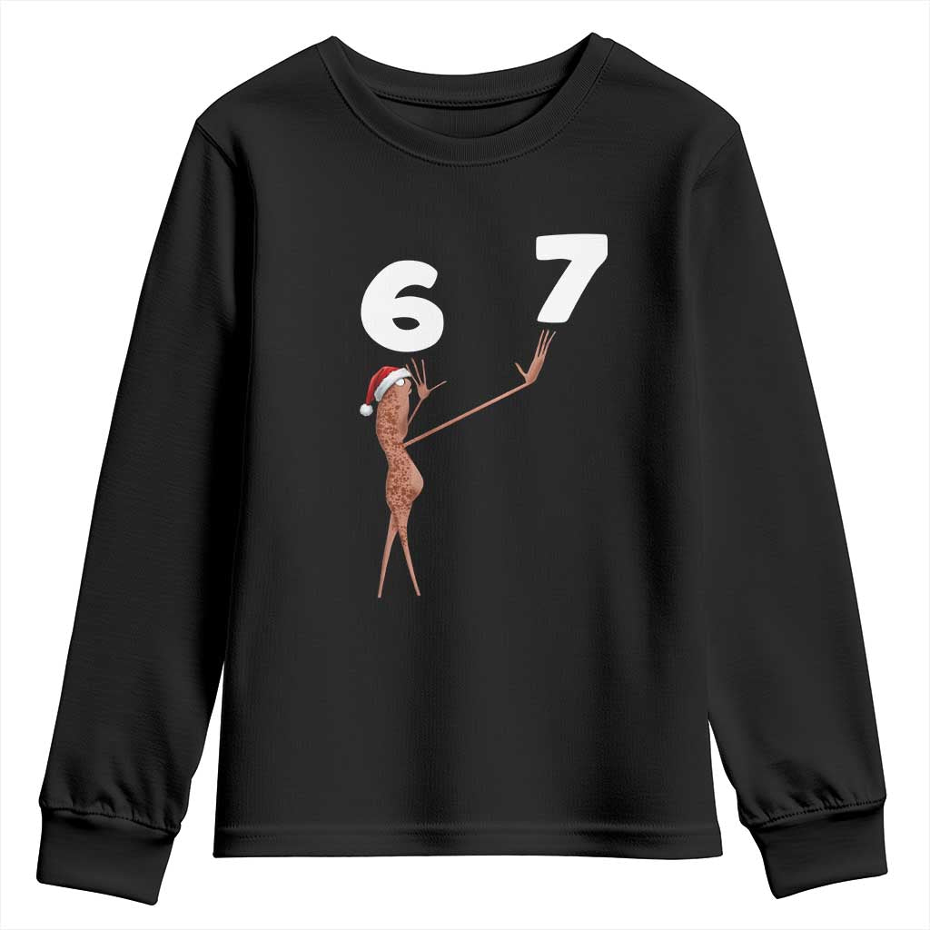 67 Six Seven Christmas Youth Sweatshirt Marcus The Worm Meme - Print Your Wear