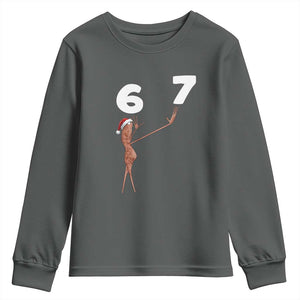 67 Six Seven Christmas Youth Sweatshirt Marcus The Worm Meme TS14 Dark Heather Print Your Wear