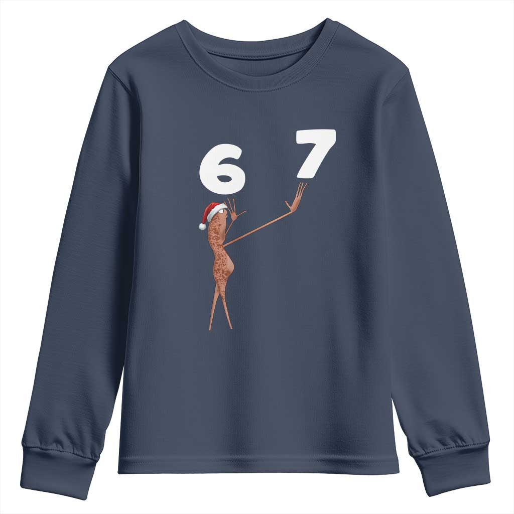 67 Six Seven Christmas Youth Sweatshirt Marcus The Worm Meme TS14 Navy Print Your Wear