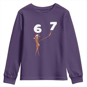 67 Six Seven Christmas Youth Sweatshirt Marcus The Worm Meme TS14 Purple Print Your Wear