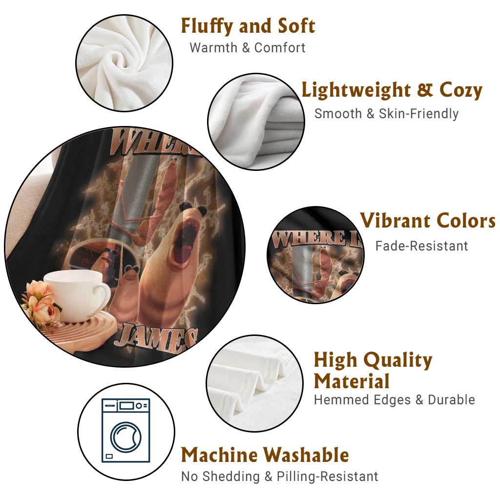 Marcus The Worm Meme Throw Blanket Where Is Jimbo James TS14 Print Your Wear