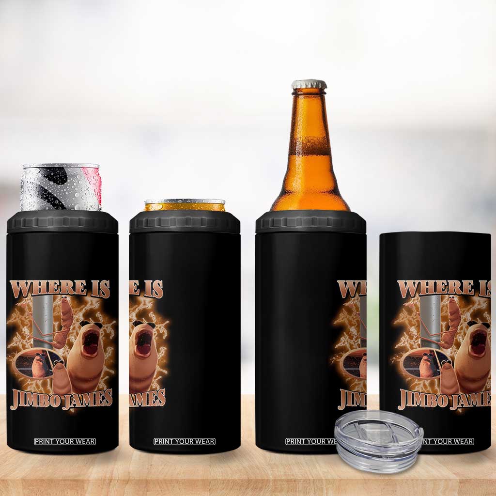 Marcus The Worm Meme 4 in 1 Can Cooler Tumbler Where Is Jimbo James TS14 Print Your Wear