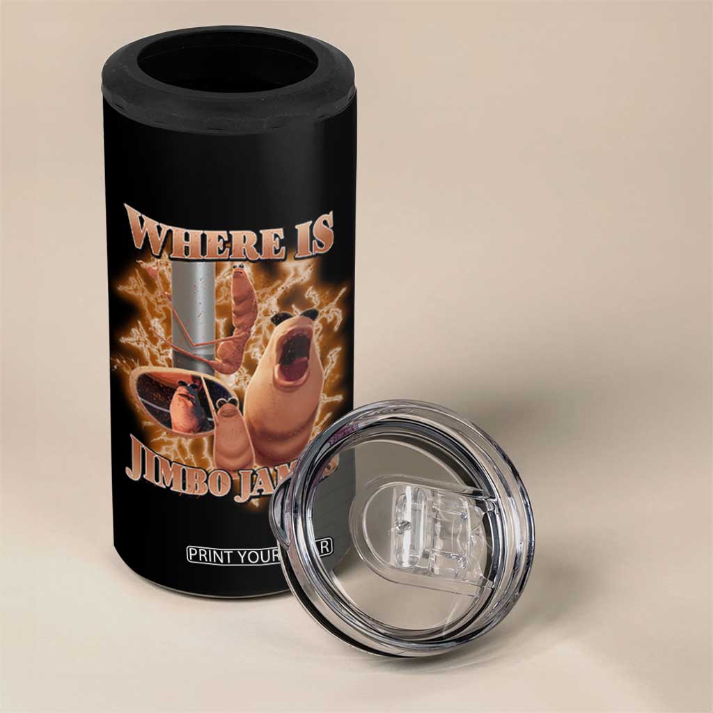 Marcus The Worm Meme 4 in 1 Can Cooler Tumbler Where Is Jimbo James TS14 Print Your Wear