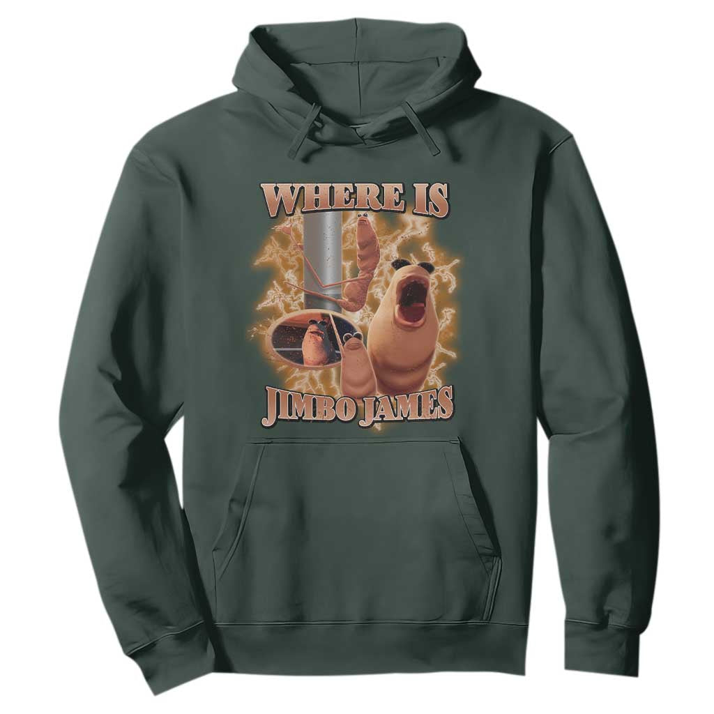 Marcus The Worm Meme Hoodie Where Is Jimbo James TS14 Dark Forest Green Print Your Wear