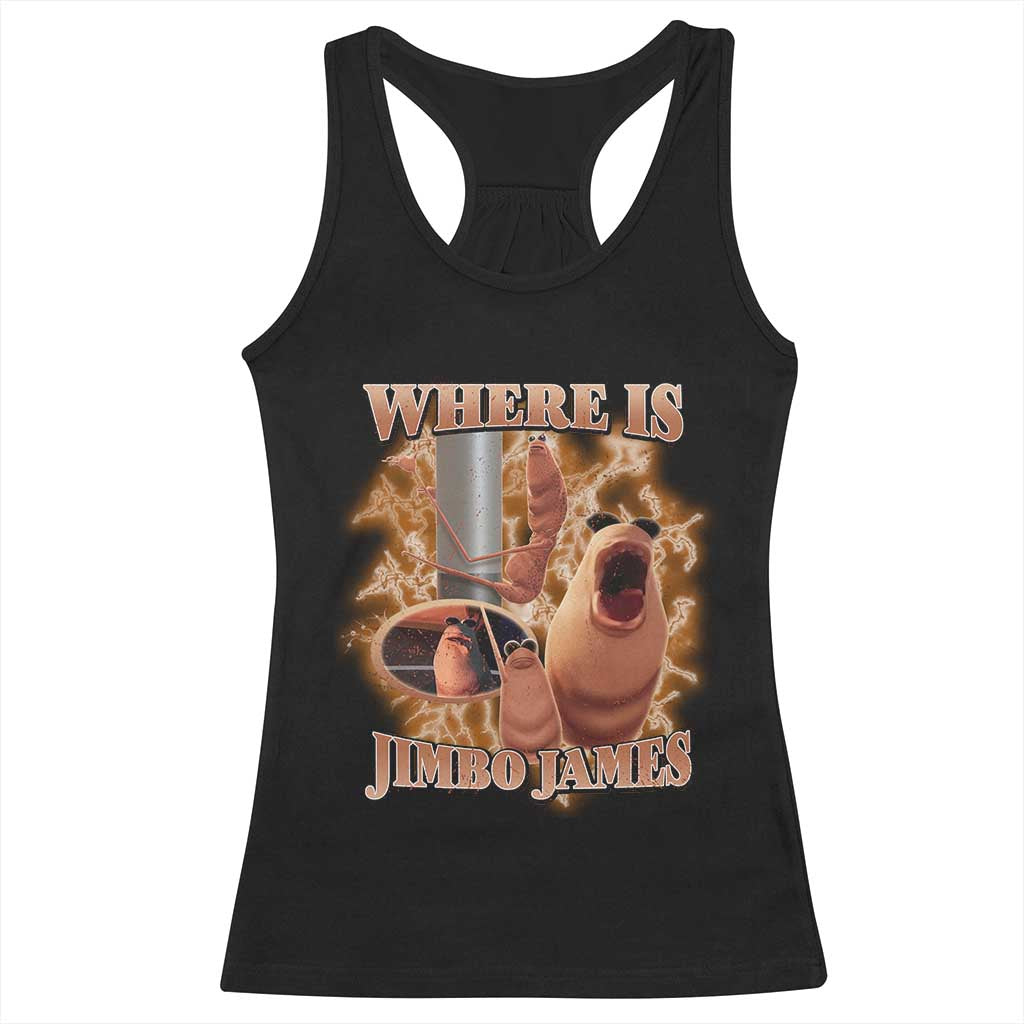 Marcus The Worm Meme Racerback Tank Top Where Is Jimbo James TS14 Black Print Your Wear