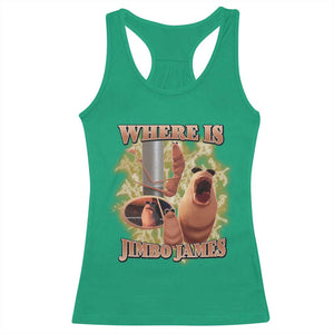 Marcus The Worm Meme Racerback Tank Top Where Is Jimbo James TS14 Irish Green Print Your Wear