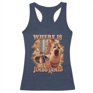 Marcus The Worm Meme Racerback Tank Top Where Is Jimbo James TS14 Navy Print Your Wear