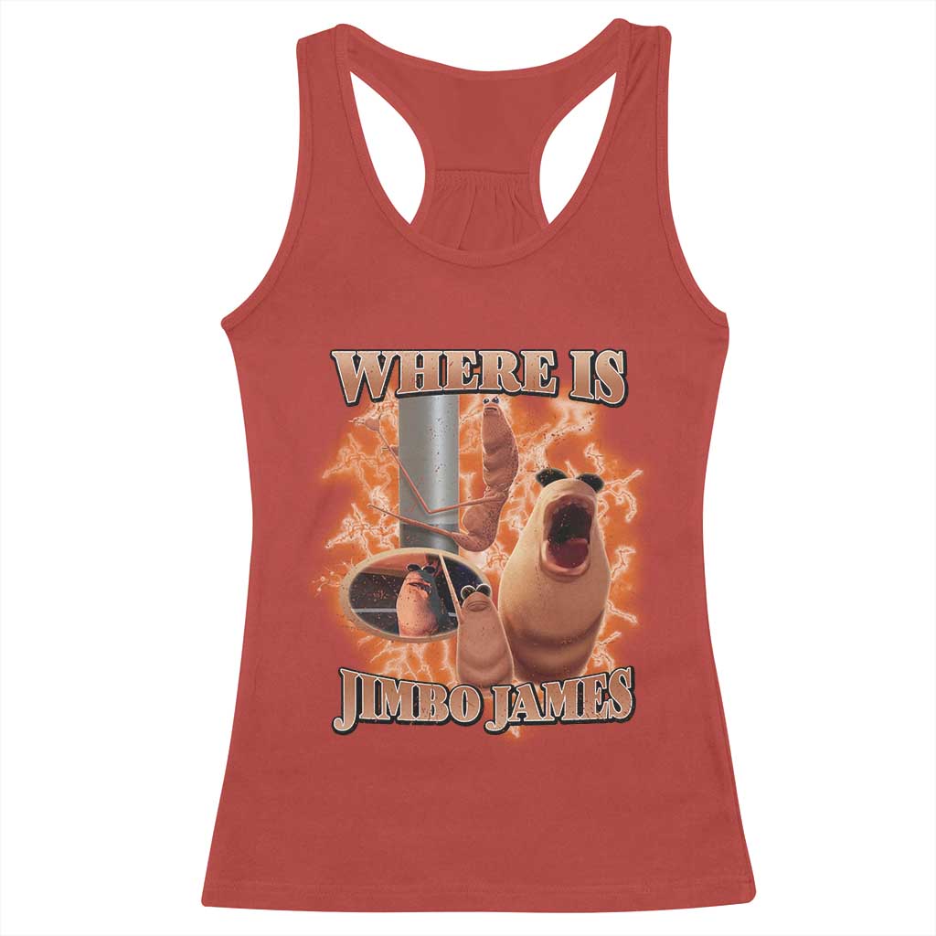 Marcus The Worm Meme Racerback Tank Top Where Is Jimbo James TS14 Red Print Your Wear