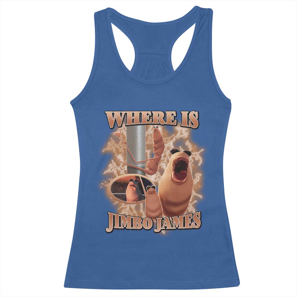 Marcus The Worm Meme Racerback Tank Top Where Is Jimbo James TS14 Royal Blue Print Your Wear