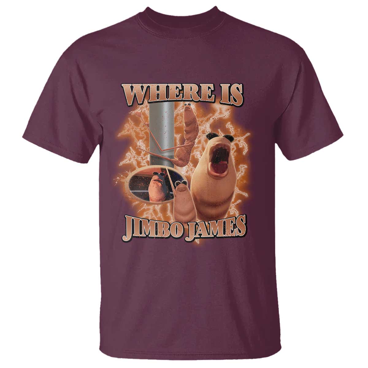 Marcus The Worm Meme T Shirt Where Is Jimbo James TS14 Maroon Print Your Wear
